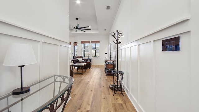 hall featuring light hardwood / wood-style floors