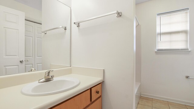 bathroom featuring tile patterned floors and vanity