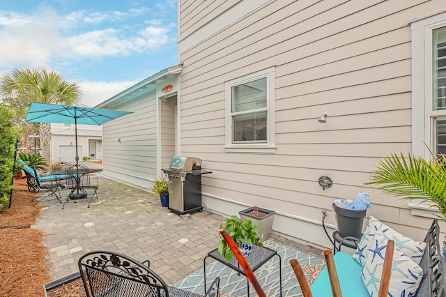 view of patio featuring grilling area