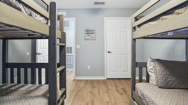 bedroom featuring light hardwood / wood-style flooring