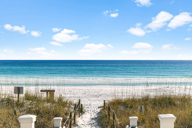 property view of water with a view of the beach