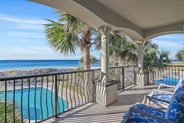 balcony with a water view