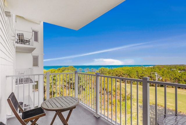 balcony with a water view