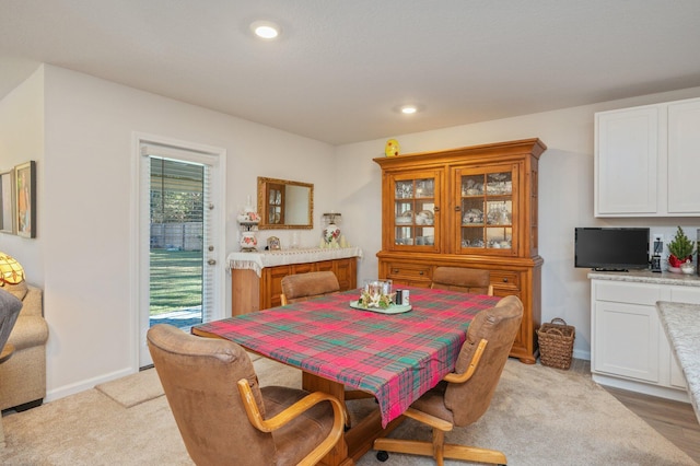 dining area featuring light hardwood / wood-style floors