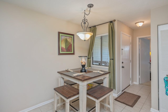 view of tiled dining room