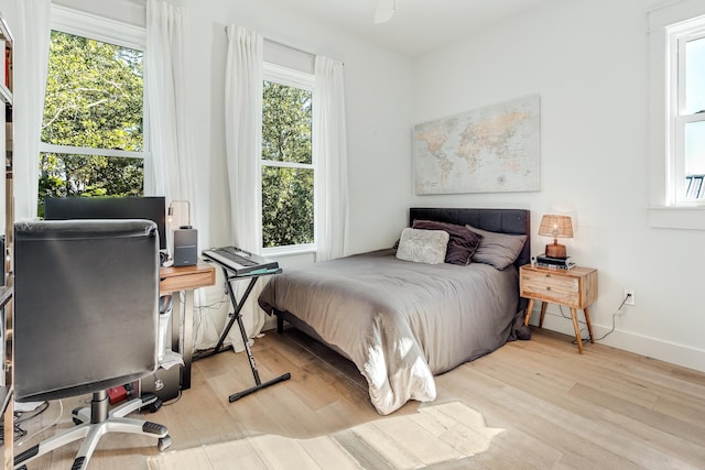 bedroom featuring light hardwood / wood-style floors