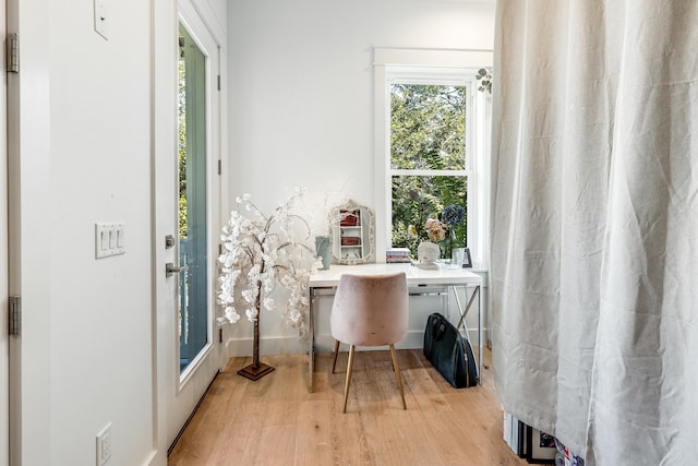 interior space featuring light wood-type flooring