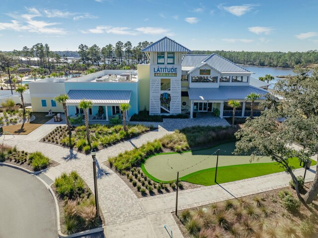 exterior space featuring a water view