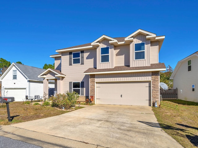 view of front of house with a garage