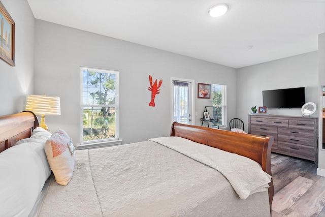 bedroom featuring wood-type flooring