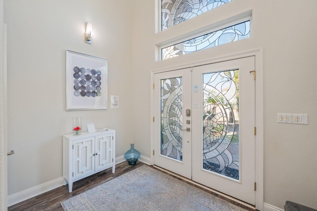 entrance foyer featuring dark wood-type flooring