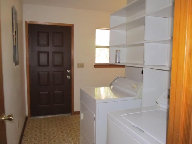 washroom with separate washer and dryer