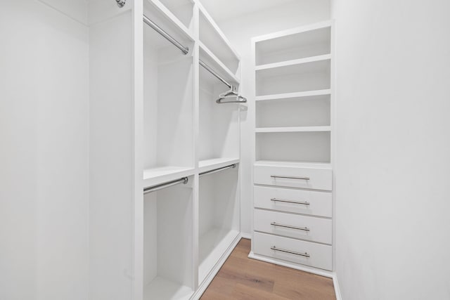 spacious closet featuring hardwood / wood-style floors