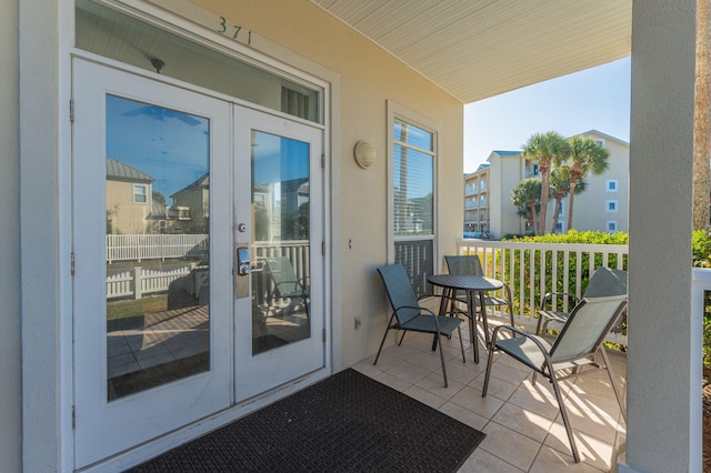 balcony with french doors