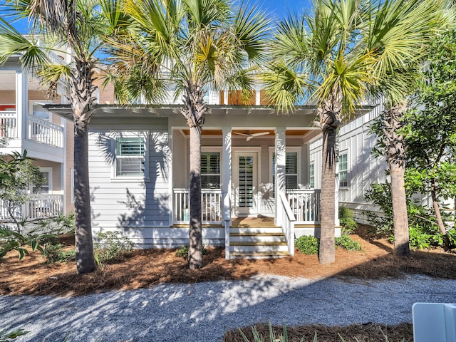 115 Woody Wagon Way, Inlet Beach, FL 32461 - view of front of property featuring covered porch and a ceiling fan