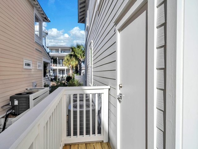 balcony with central AC unit