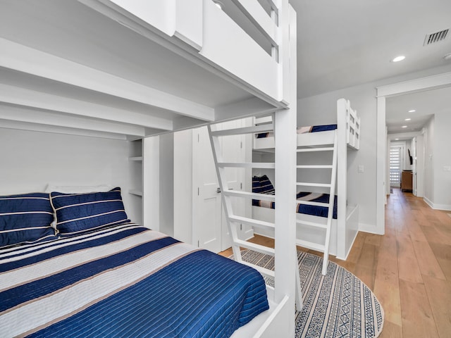 bedroom featuring light hardwood / wood-style floors