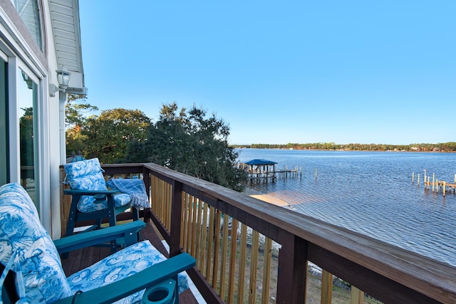 balcony with a water view