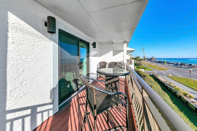 balcony with a water view