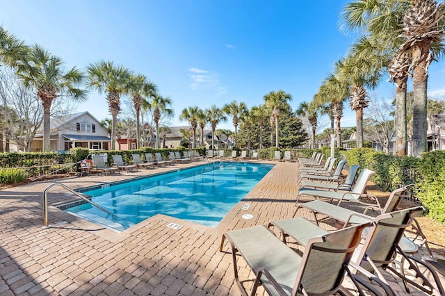 view of pool featuring a patio area