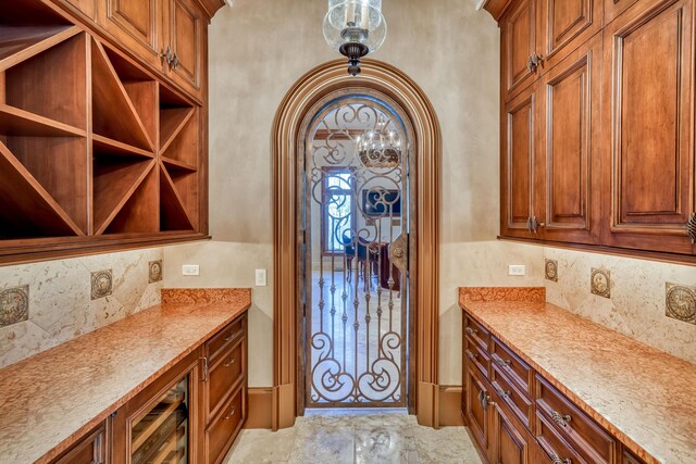 view of wine room