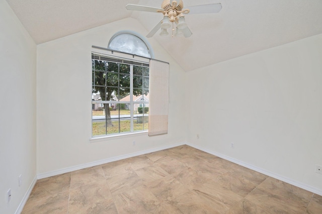 1905 W Mistral Ln, Fort Walton Beach, FL 32547 - spare room featuring ceiling fan and vaulted ceiling