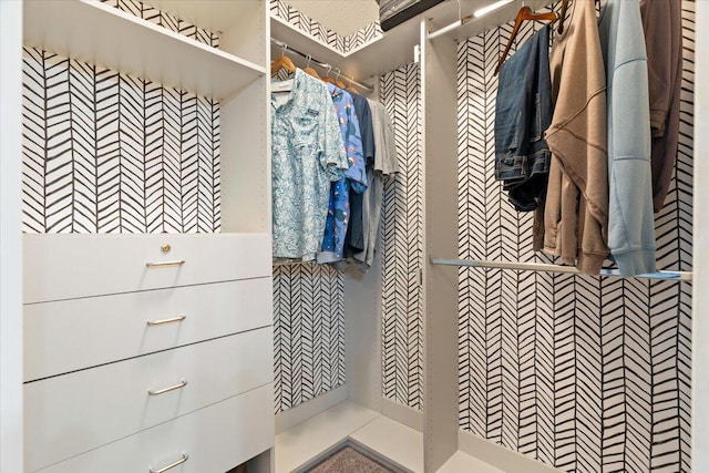 view of walk in closet