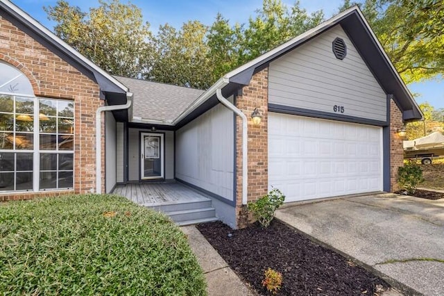 property entrance featuring a garage