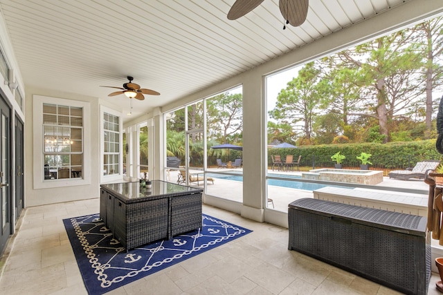 view of sunroom