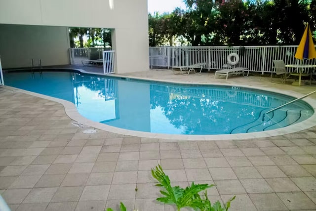 view of pool featuring a patio area