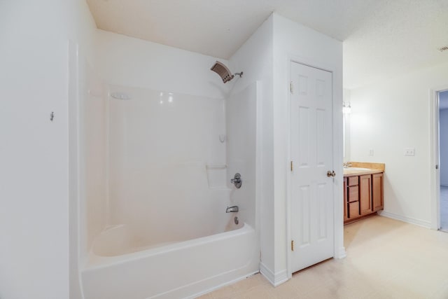8180 Shooter Ln, Laurel Hill, FL 32567 - full bathroom featuring vanity, shower / tub combination, baseboards, and tile patterned floors