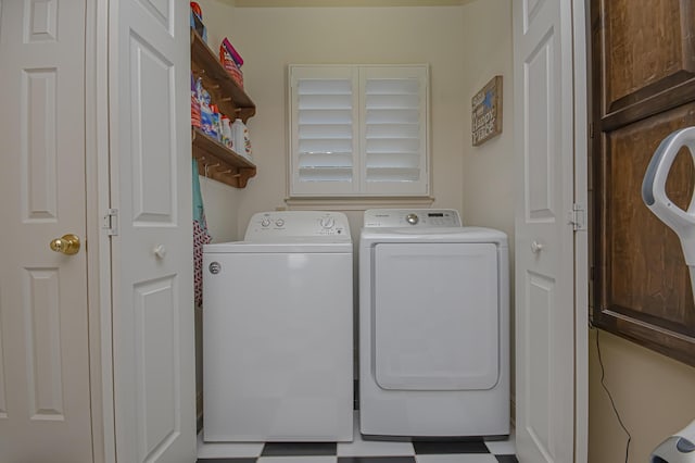 laundry room with washer and dryer