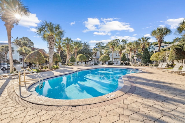 view of pool featuring a patio area