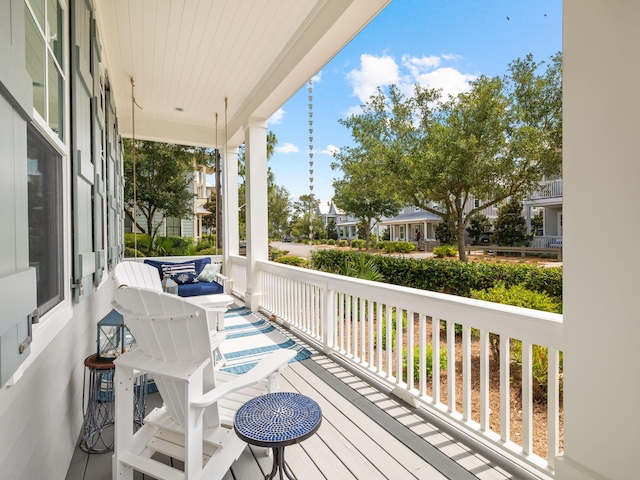 deck featuring a porch