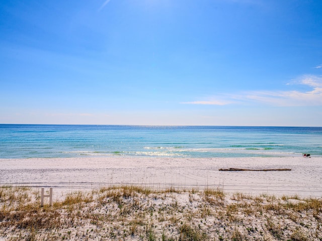 view of water feature featuring a view of the beach