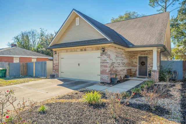 view of front of property featuring a garage