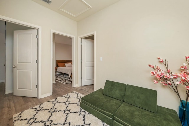 living room featuring wood-type flooring