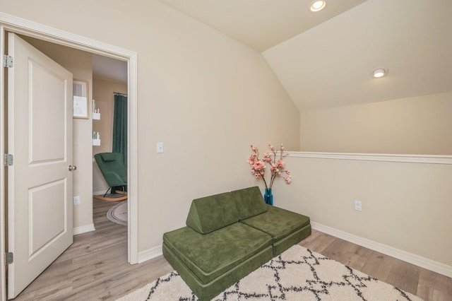 1305 Finck Rd, Niceville, FL 32578 - sitting room with light wood finished floors, recessed lighting, and vaulted ceiling