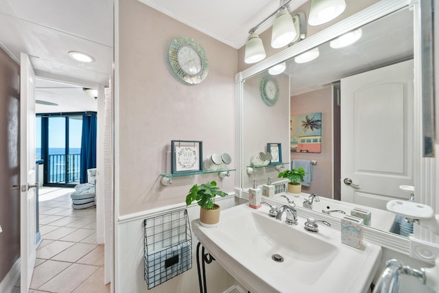 9850 S Thomas Dr Unit 1004W, Panama City Beach, FL 32408 - bathroom with tile patterned flooring and vanity
