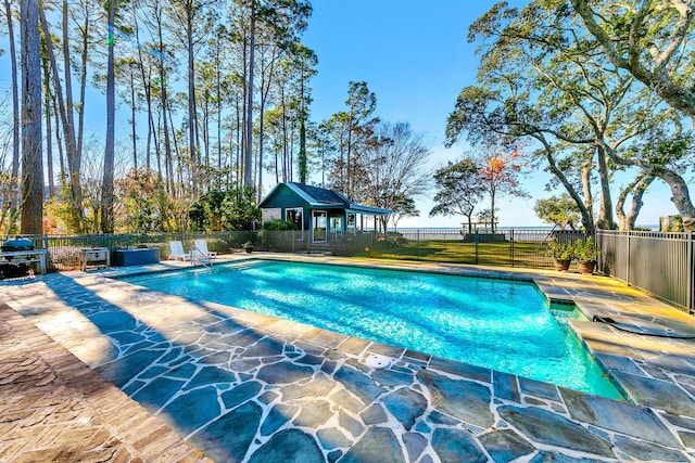 view of pool featuring a patio