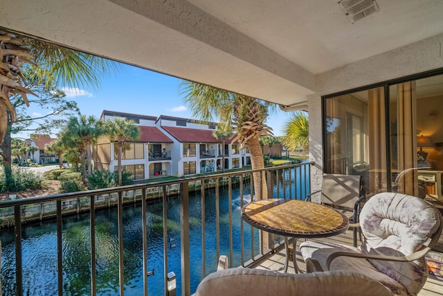 balcony with a water view