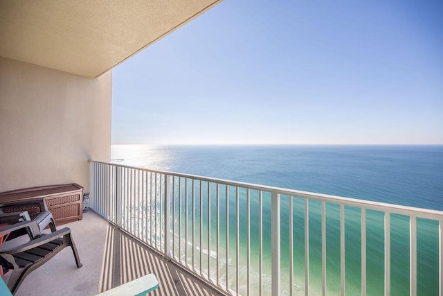 balcony with a water view