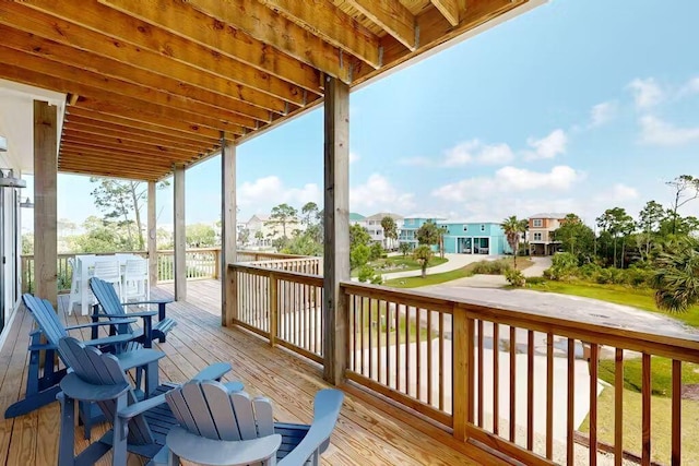 wooden deck with covered porch