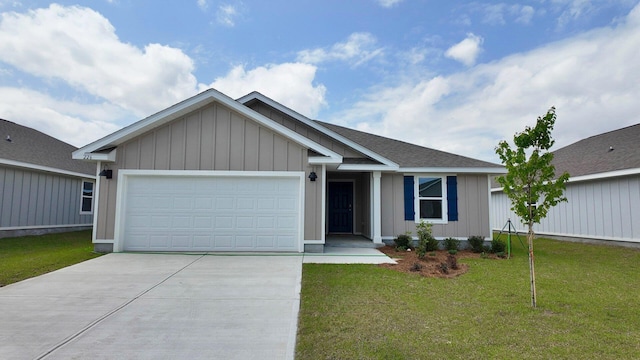 226 Laurel Hill St, Crestview, FL 32539 - single story home with roof with shingles, driveway, board and batten siding, a front lawn, and a garage