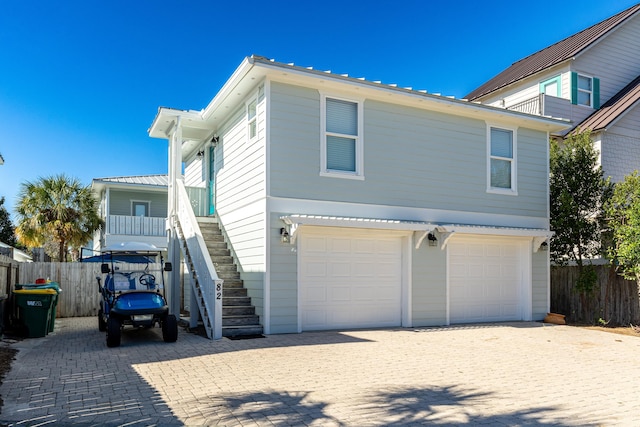 exterior space with a garage