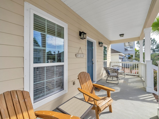 view of patio with a porch