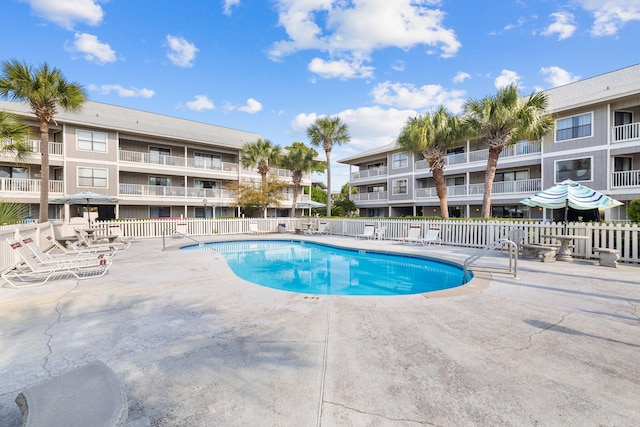 view of pool with a patio