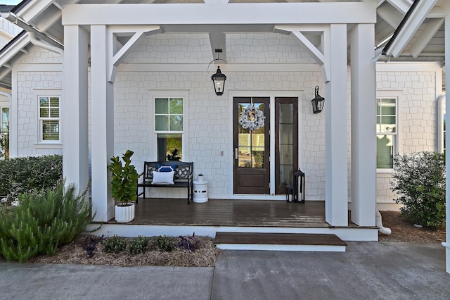 entrance to property with a porch