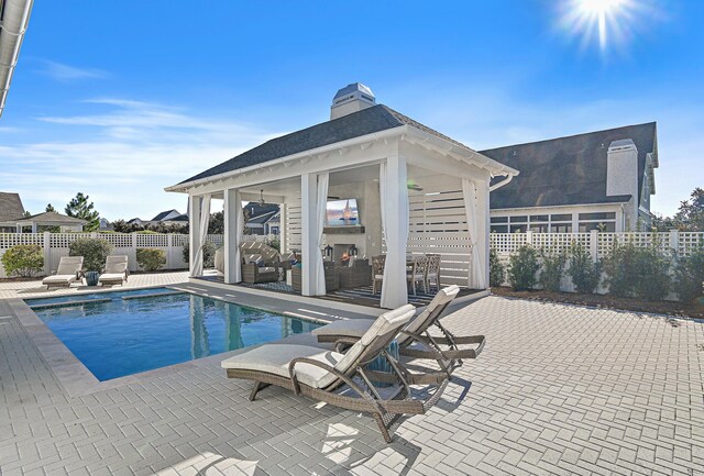 1016 Pathways Dr, Inlet Beach, FL 32461 - view of swimming pool featuring a gazebo and a patio