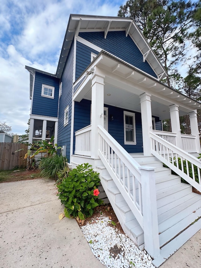 exterior space featuring a porch